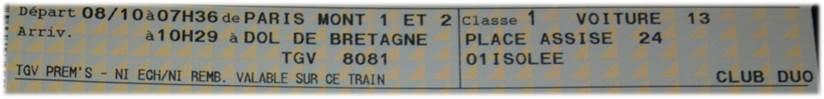 TGVチケット