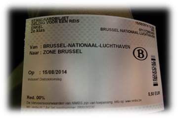 ブリュッセル南駅切符